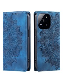 For Xiaomi 14 Pro Totem Embossed Magnetic Leather Phone Case(Blue)