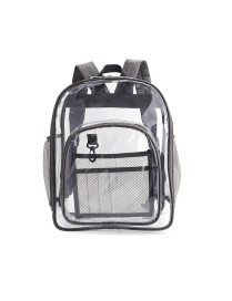 PVC Transparent Waterproof Backpack Student School Bag, Color: Small Gray