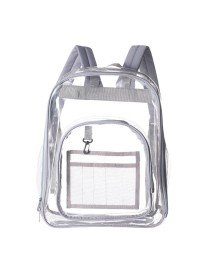 PVC Transparent Waterproof Backpack Student School Bag, Color: Light Grey
