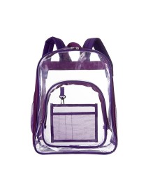 PVC Transparent Waterproof Backpack Student School Bag, Color: Purple
