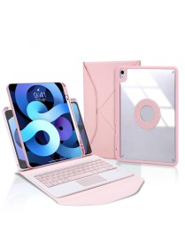 Z098B-A Pen Slot Touchpad Bluetooth Keyboard Leather Tablet Case For iPad Air 10.9 2022/2020(Pink)