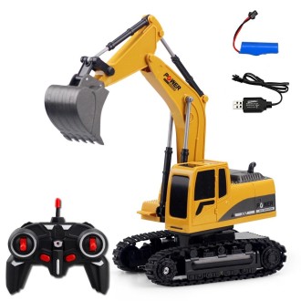 258-1 5 Channel 2.4G 1/24RC Remote-controlled Engineering Plastic Excavator Charging RC Car