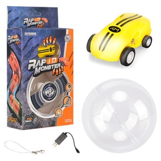 S618 360 Degree Rotary Mini High Speed Laser Pocket Car Racing Model Vehicle Toy(Yellow)