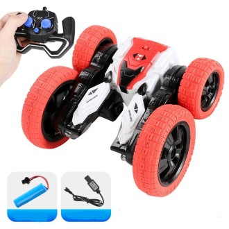 RC Remote Control Dump Truck Stunt Car Rolling And Twisting Car(Red)