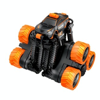 Remote Control Off-Road Tumbling Stunt Car Climbing Telescopic Deformation Toy Remote Control Car(Black Orange)