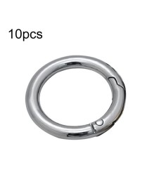 10pcs Zinc Alloy Spring Ring Metal Open Bag Webbing Keychain, Size:Half-inch Silver