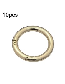 10pcs Zinc Alloy Spring Ring Metal Open Bag Webbing Keychain, Size:2 inch Light Gold