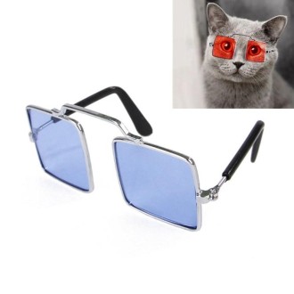 Pet Jewelry Cat Photo Funny Props Personality Glasses(Clear Blue)