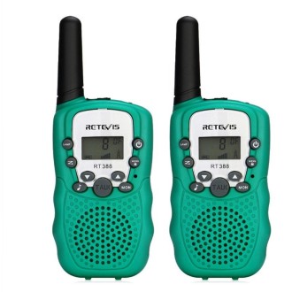 1 Pair RETEVIS RT388 0.5W EU Frequency 446MHz 8CHS Handheld Children Walkie Talkie(Green)