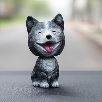 Shaking Head Dog Car Ornaments Resins Lovely Cartoon Dog New Year Gifts with Double-sided Adhesive Tape