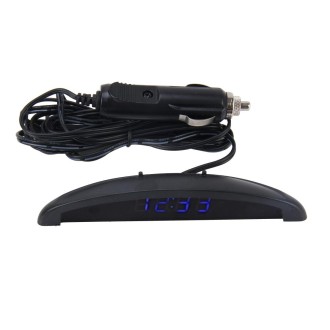 2 in 1 Car LED Digital Display Thermometer Clock(Blue)