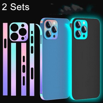 For iPhone 12 Mini 2 Sets Dazzle Colour Luminous Side Frame Film