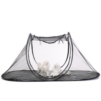 MQ-DZ55 Foldable Storage Outdoor Pet Tent Travel Cat And Dog Kennel(Green Bottom Black Network)