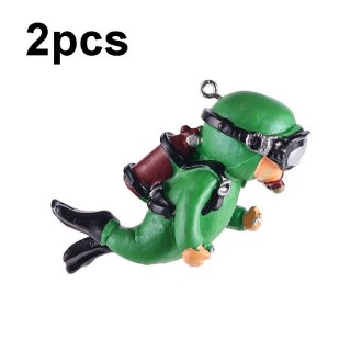 2pcs Fish Tank Diver Aquarium Ornaments Aquascape Decorations(Regular Green)