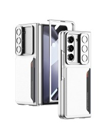 For Samsung Galaxy Z Fold5 GKK Integrated Ultra-thin Sliding Window Folding Phone Case with Card Holder(Silver)