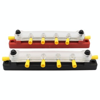 CP-3125 1 Pair RV Yacht 150A High Current Single-row 4-way Busbar with 12pcs Terminals