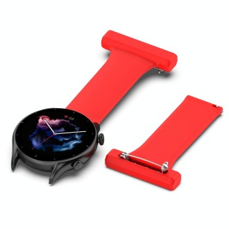 22mm Silicone Nurse Brooch Watch Band(Red)