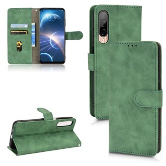 For HTC Desire 22 Pro Skin Feel Magnetic Flip Leather Phone Case(Green)