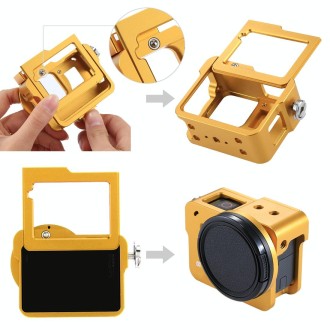 PULUZ Housing Shell CNC Aluminum Alloy Protective Cage with Insurance Frame & 52mm UV Lens for GoPro HERO(2018) /7 Black /6 /5(G