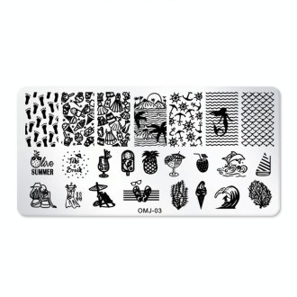 5 PCS Square Nail Art Print Template Nail Accessories(OMJ-03)