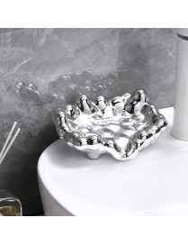 Electroplating Soap Box Fragrance Toilet Free Punch Drain Soap Holder(Silver)
