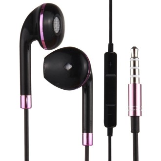 Black Wire Body 3.5mm In-Ear Earphone with Line Control & Mic for iPhone, Galaxy, Huawei, Xiaomi, LG, HTC and Other Smart Phones