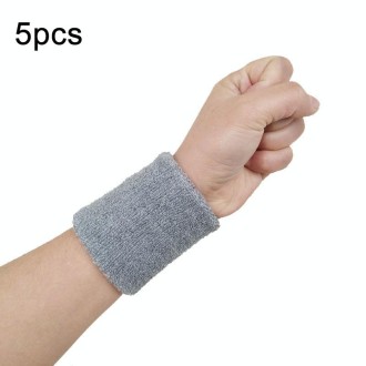 10pcs 8x8cm Women Men Solid Color Cotton Sport Sweatband Brace Wraps Guards(Grey)