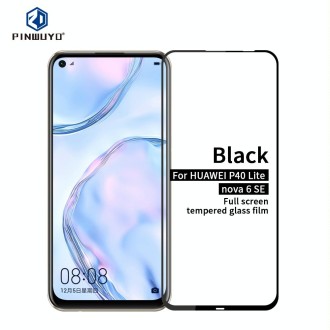 For Huawei P40 Lite / nova 6 SE PINWUYO 9H 2.5D Full Screen Tempered Glass Film(Black)