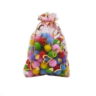 100 PCS Gift Pouches Bag Organza Bags Jewelry Candy Packaging Bags, Size:11x16cm(Pink)