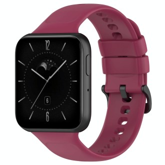 For OPPO Watch 3 Pro Solid Color Soft Silicone Watch Band(Wine Red)