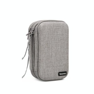 Baona BN-F027 Double-Layer Mobile Hard Disk Storage Bag EVA Hard Shell Hard Disk Protective Cover(Gray)