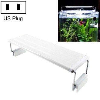 XY-90K Double Rows Aquarium Glass Fish Tank LED Aquatic Bracket Lamp, US Plug(White Blue)