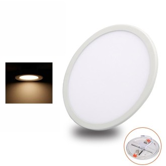 LED Round Ultra-thin Downlight Adjustable Recessed Panel Light, Power Source: 8W(Warm Light)