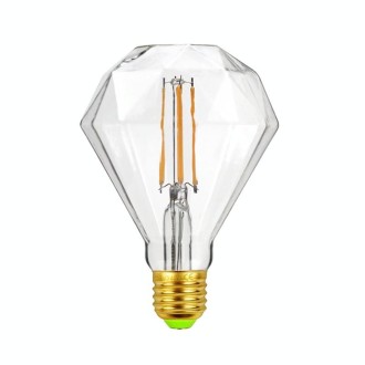 E27 Screw Port LED Vintage Light Shaped Decorative Illumination Bulb, Style: Flat Diamond Transparent(220V 4W 2700K)