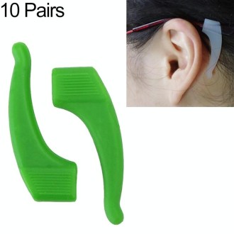 10 Pairs Glasses Non-slip Cover Ear Support Glasses Foot Silicone Non-slip Sleeve(Green)