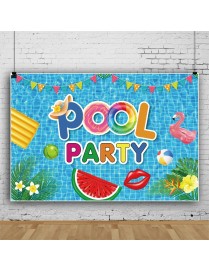 80x120cm Summer Pool Party Decoration Backdrop Swimming Ring Photography Background Cloth(11311789)
