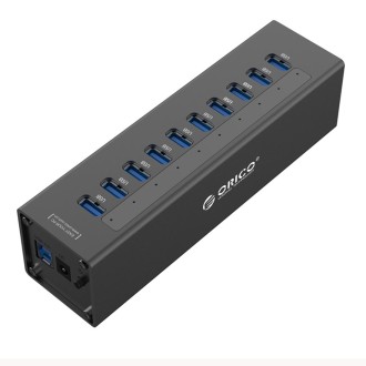 ORICO A3H10 Aluminum High Speed 10 Ports USB 3.0 HUB with Power Adapter for Laptops(Black)