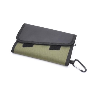 Splitable Fish Bait Bag With 6 PVC Self-Sealing Stickers Classification Storage Hanging Bag(Army Green)