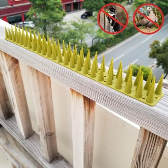 12 PCS Plastic Bird Repellent Thorns Fence Anti-climb Nails(Grass Green)