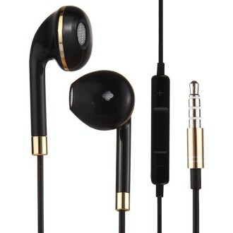 Black Wire Body 3.5mm In-Ear Earphone with Line Control & Mic for iPhone, Galaxy, Huawei, Xiaomi, LG, HTC and Other Smart Phones