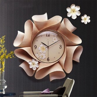 Creative Wall Clock Pure Hand-painted Wall Clock(Gold)