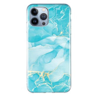 IMD Marble TPU Phone Case For iPhone 15 Pro(Green)