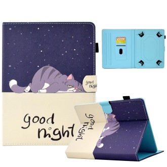 For 8 inch Tablet Electric Pressed TPU Leather Tablet Case(Lazy Cat)