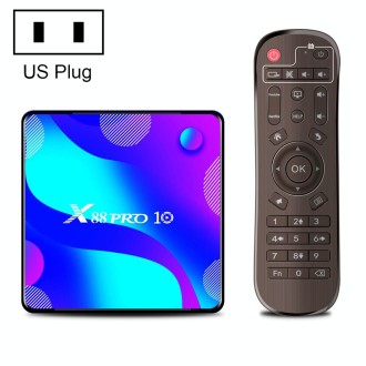 X88 Pro 10 4K Ultra HD Android TV Box with Remote Controller, Android 10.0, RK3318 Quad-Core 64bit Cortex-A53, 4GB+64GB, Support