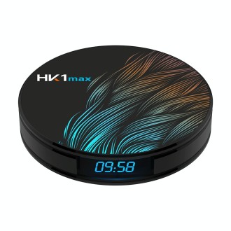 HK1max 4K UHD Smart TV Box with Remote Controller, Android 9.0 RK3318 Quad-Core 64bit Cortex-A53, 2GB+16GB, Support Dual Band Wi