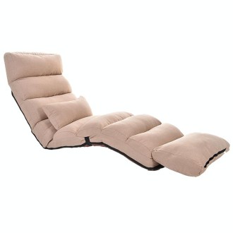 C1 Lazy Couch Tatami Foldable Single Recliner Bay Window Creative Leisure Floor Chair, Size:205x56x20cm (Khaki)