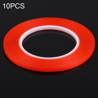 10 PCS 2mm Width Double Sided Adhesive Sticker Tape, Length: 25m(Red)