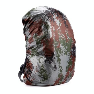 Waterproof Dustproof Backpack Rain Cover Portable Ultralight Outdoor Tools Hiking Protective Cover 45L(Digital Camouflage)