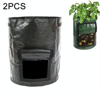 2 PCS 7 Gallons Potato Planting PE Bags Woven Fabric Bags Cultivation Garden Pots Vegetable Planting Bags Grow Bags Farm Garden 