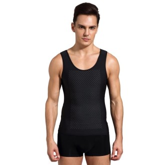 Men Abdomen Waist Corset Shapewear Vest, Size: XXXL(Black)